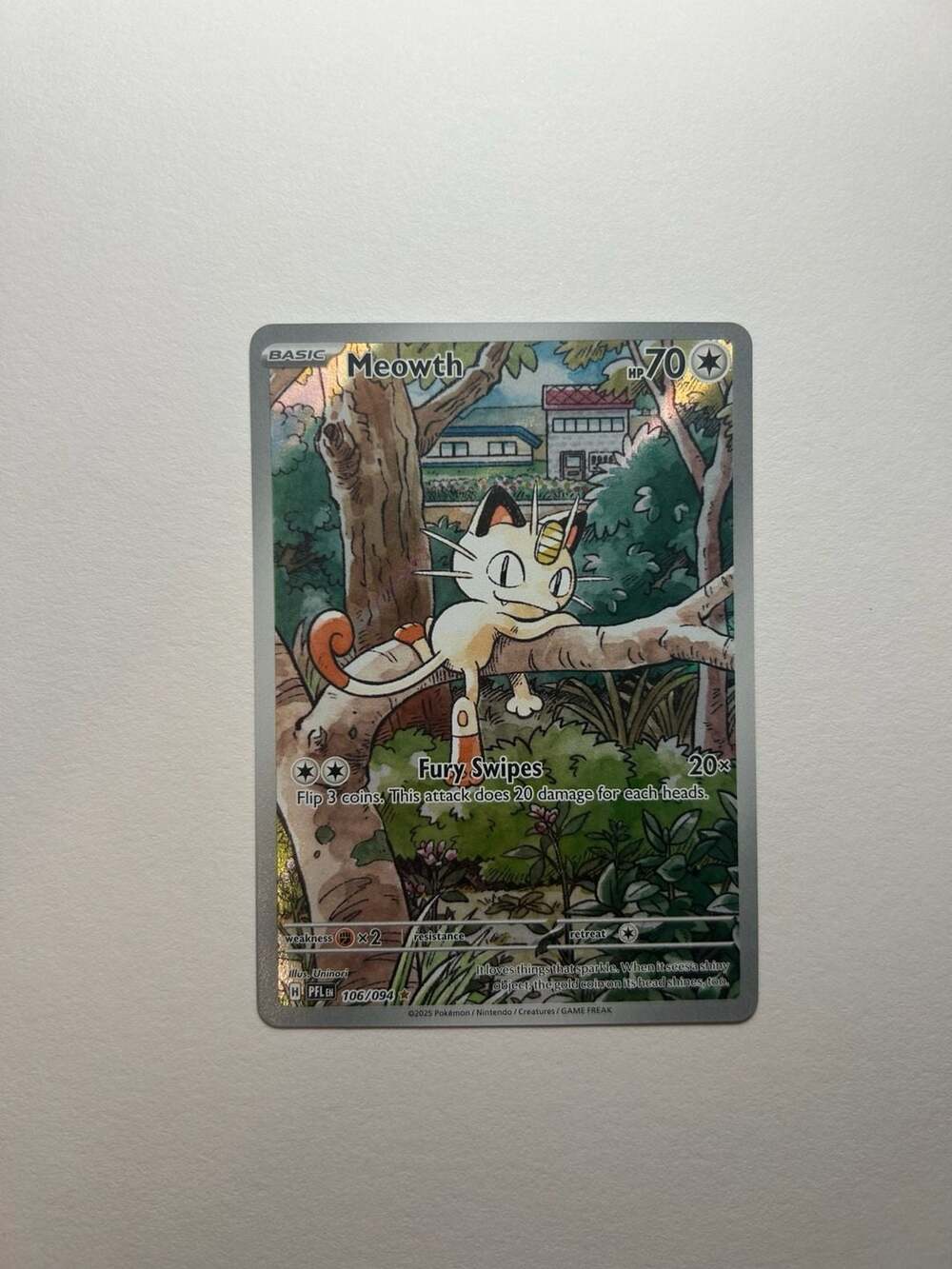 Meowth #106/094 Phantasmal Flames Illustration Rare Pokémon Card